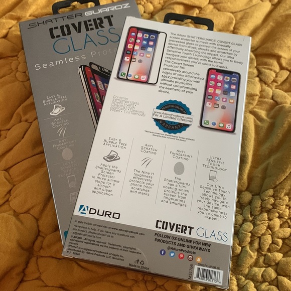 Aduro Shatter Guardz Covert Glass Screen Protector for iPhone XR - Picture 2 of 2